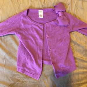 Vintage Purple Kids Sweater with Bow